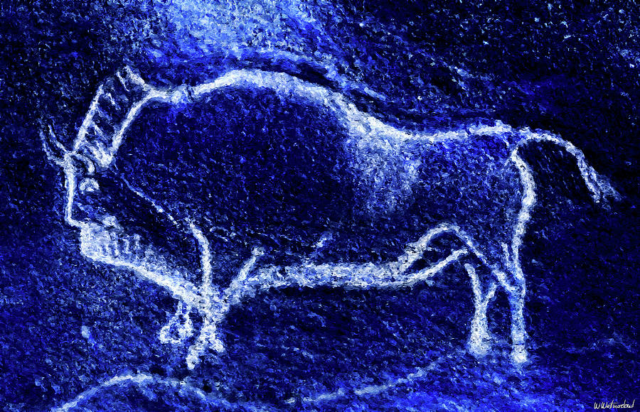 Prehistoric Bison 2 - La Covaciella - Negative Digital Art by Weston Westmoreland