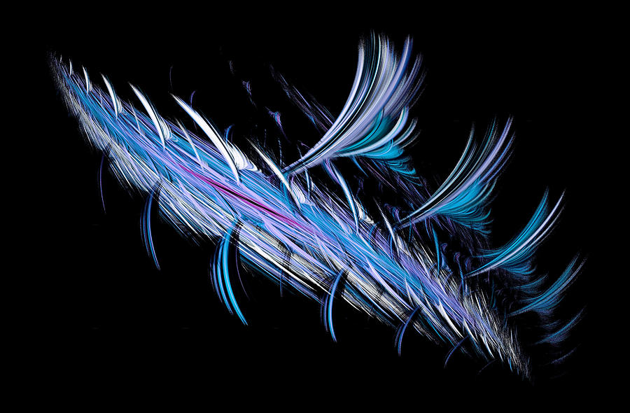 Prehistoric Fish Abstract Blue Digital Art by Don Northup
