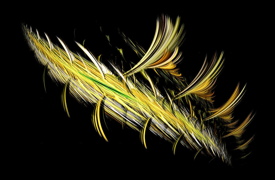 Prehistoric Fish Abstract Yellow Digital Art by Don Northup