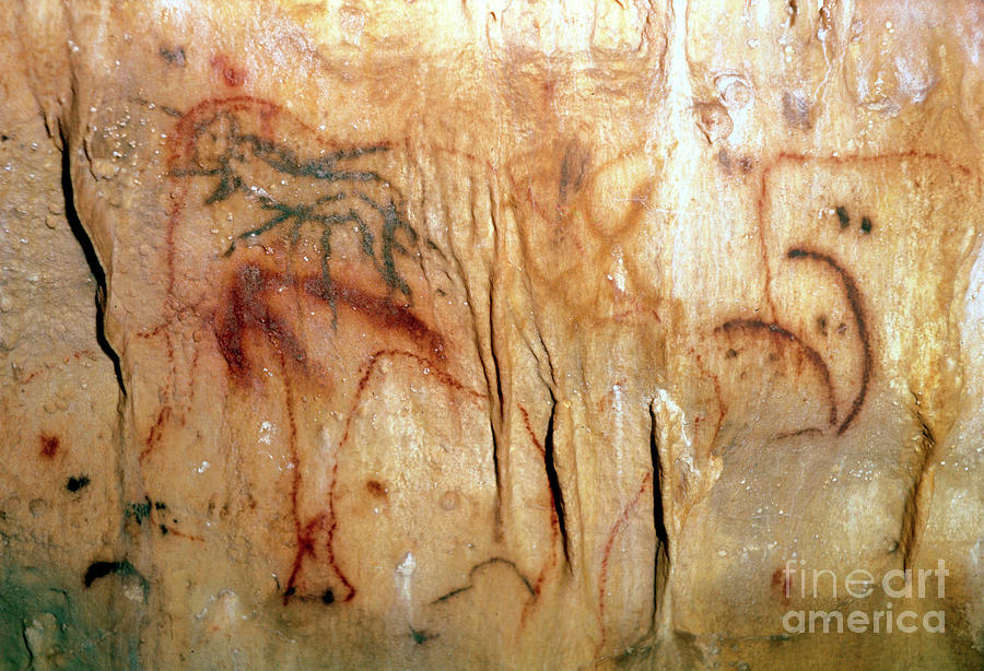Prehistoric Painting - Prehistory : A Wounded Man by Prehistoric