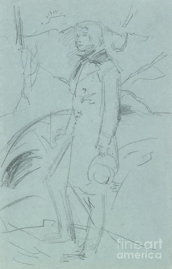 Preliminary Sketch For The Portrait Of John Ruskin Painting by John Everett Millais