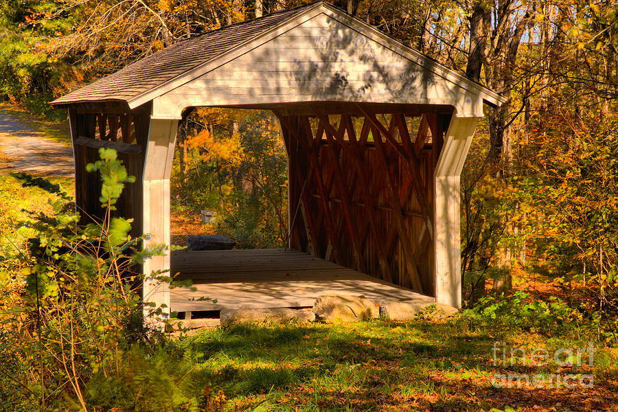 Prentiss Covered Bridge In The Woods Photograph by Adam Jewell