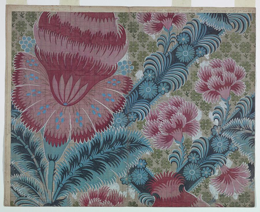 Vintage Painting - Preparatory Design For Silk Brocade by Anonymous