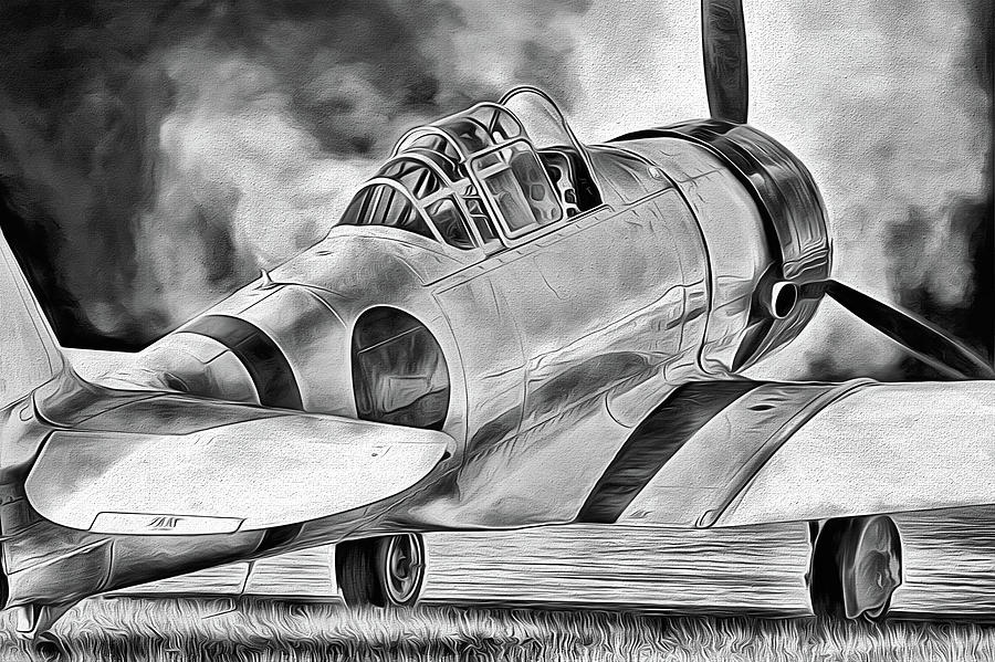 Prepared for War Black and White Digital Art by JC Findley
