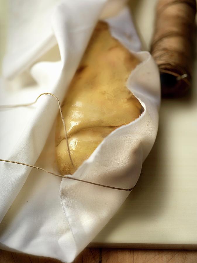 Preparing Foie Gras In A Cloth Photograph by Perrin