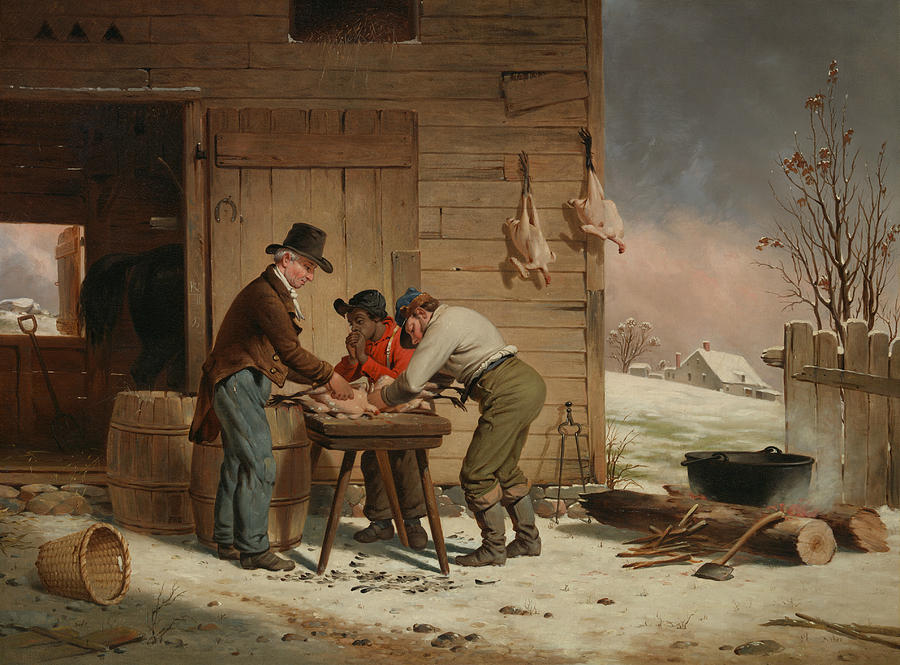 Preparing for Christmas Painting by Francis William Edmonds