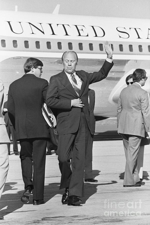 Pres. Ford Backs Into Terry Odonnel Photograph by Bettmann