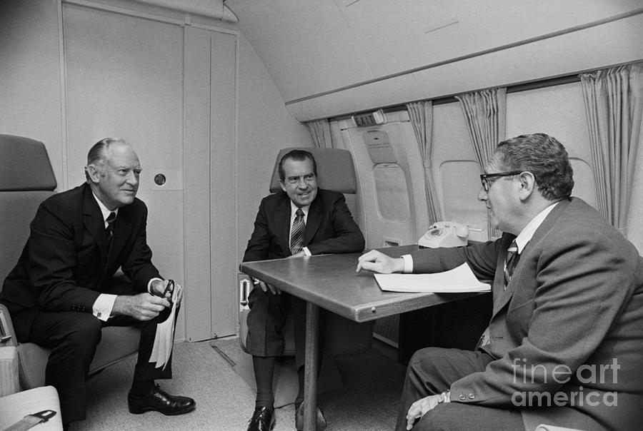 Pres. Nixon Aboard Air Force One Photograph by Bettmann Pres. Nixon Aboard Air Force One Photograph by Bettmann