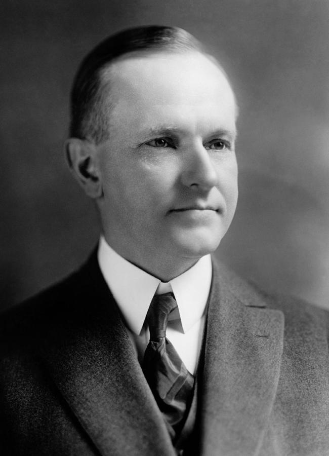President Calvin Coolidge Portrait - 1923 Photograph by War Is Hell Store