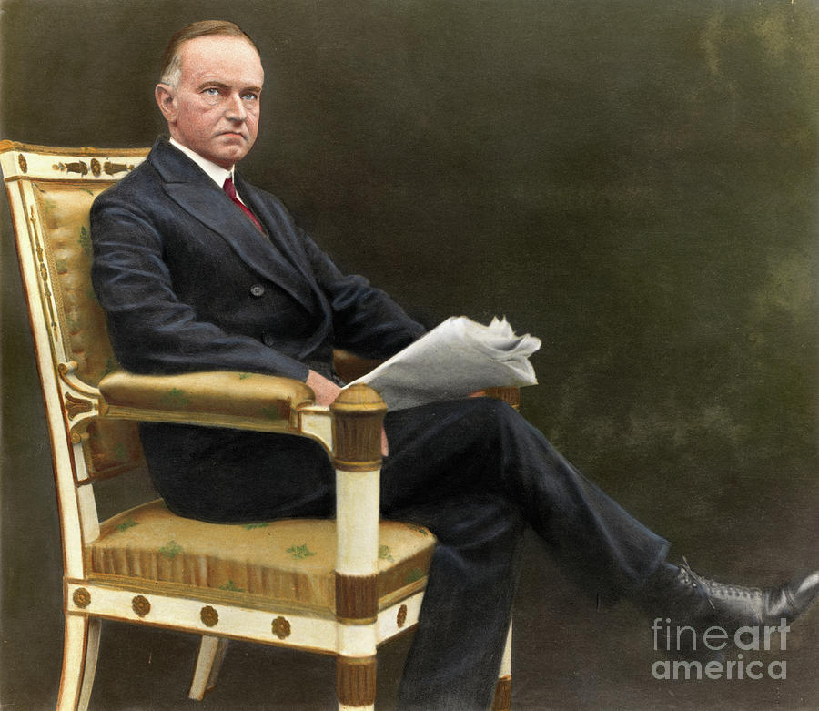 President Calvin Coolidge Sitting Photograph by Bettmann