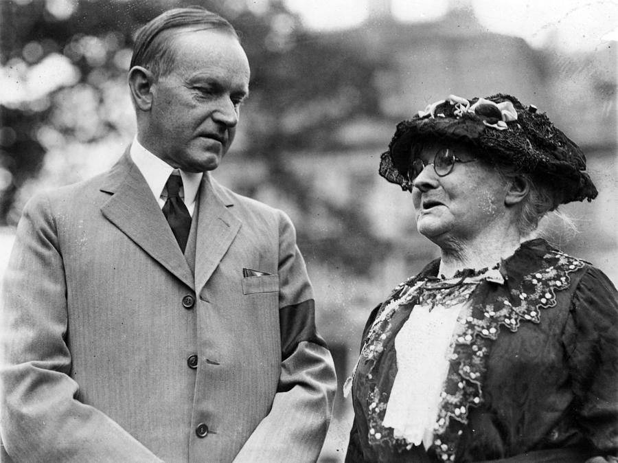 President Coolidge And Mother Jones Photograph by Science Source