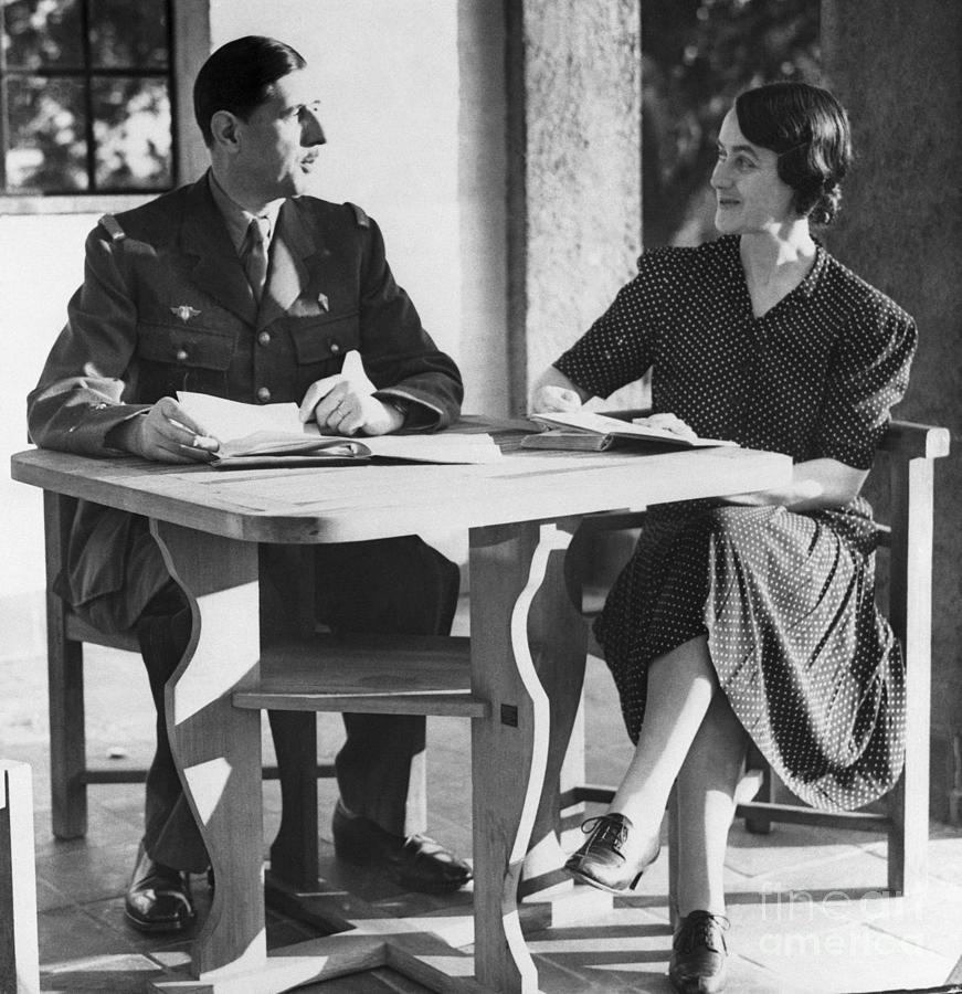 President De Gaulle And His Wife Photograph by Bettmann
