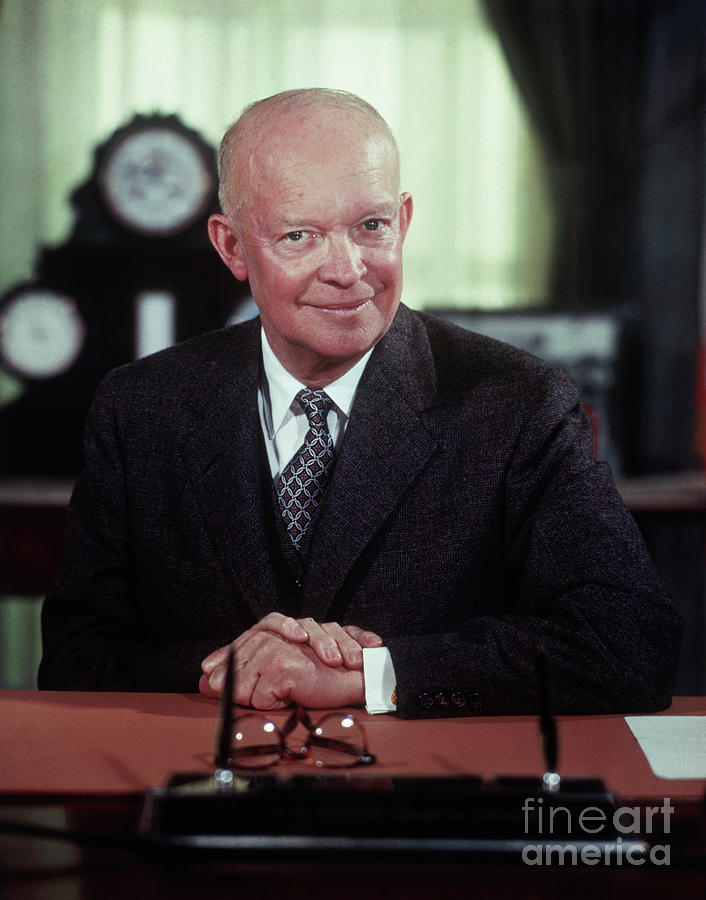 President Dwight Eisenhower In White Photograph by Bettmann