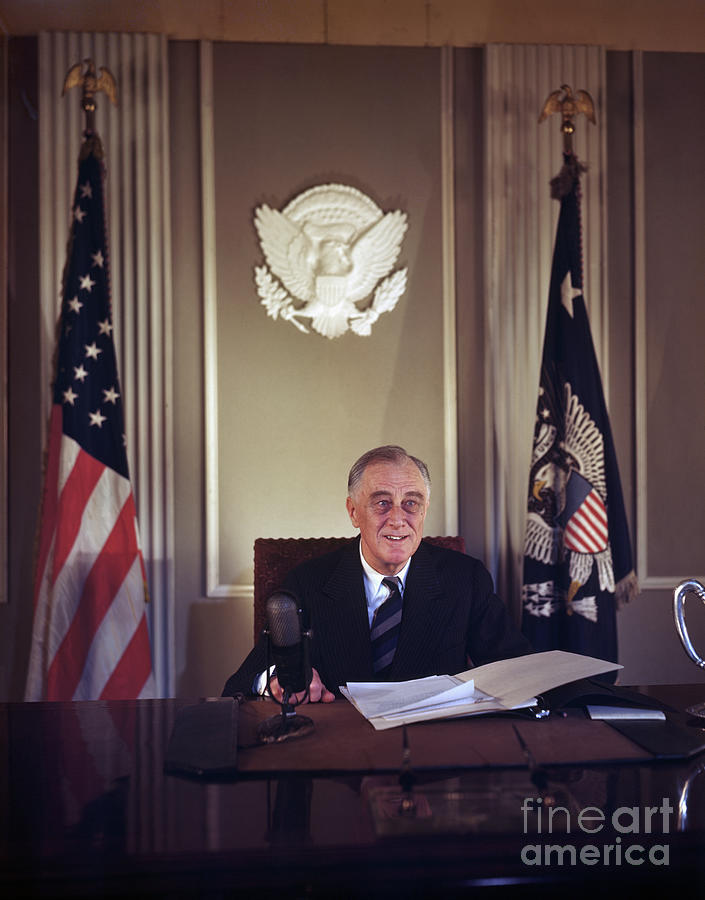 President Franklin Roosevelt In Oval Photograph by Bettmann