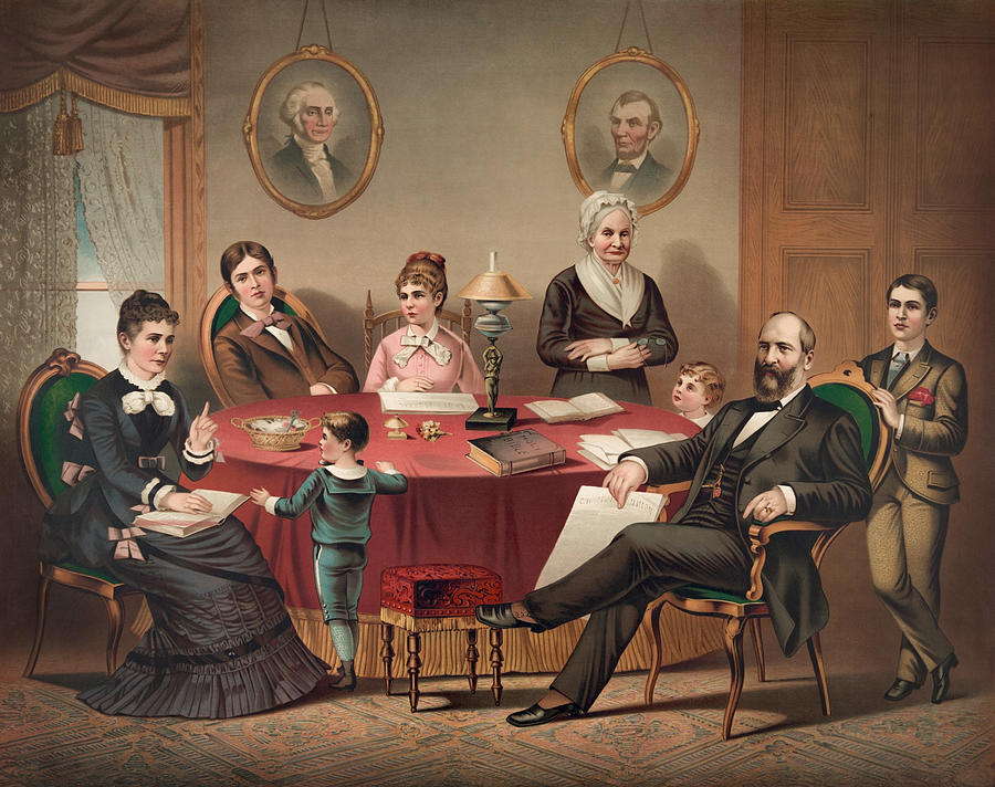James Garfield Painting - President Garfield and His Family - 1881 by War Is Hell Store
