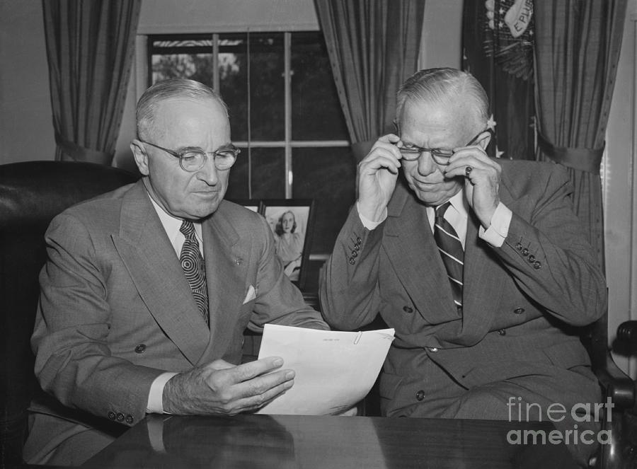 President Harry S. Truman With Defense Photograph by Bettmann