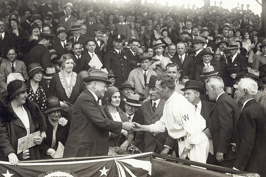 Herbert Hoover Photograph - President Herbert Hoover Washington Vintage Baseball by Photo File