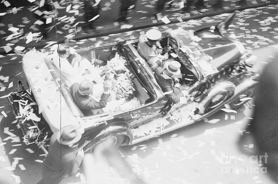President Hoover Driving Through Ticker Photograph by Bettmann