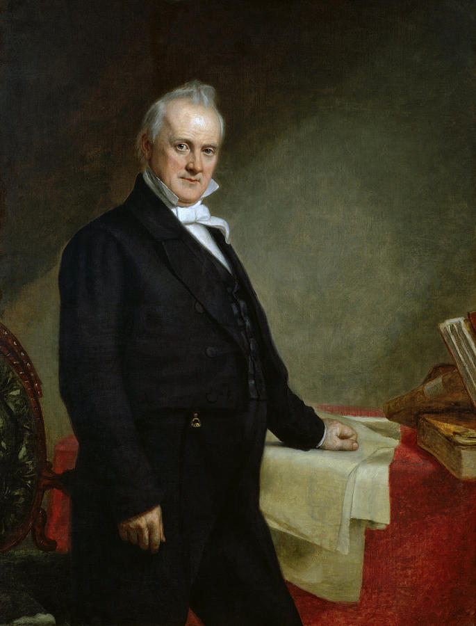 President James Buchanan Portrait - George Peter Alexander Healy Painting by War Is Hell Store