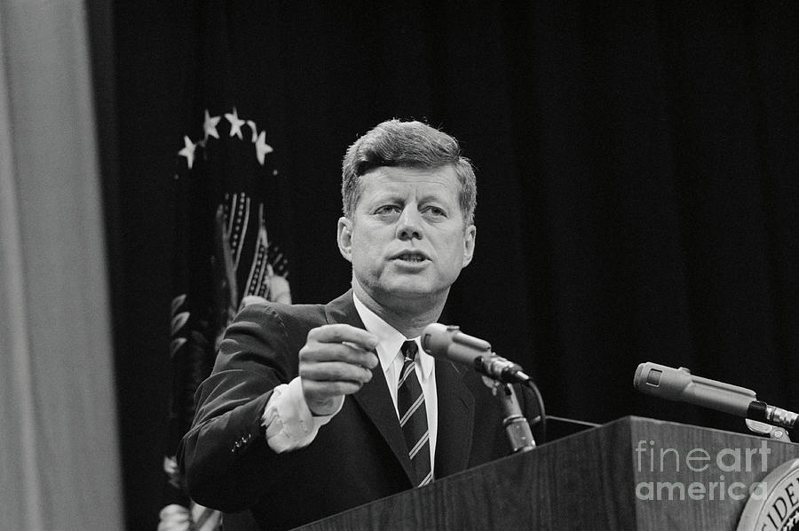 President John F. Kennedy At Press Photograph by Bettmann