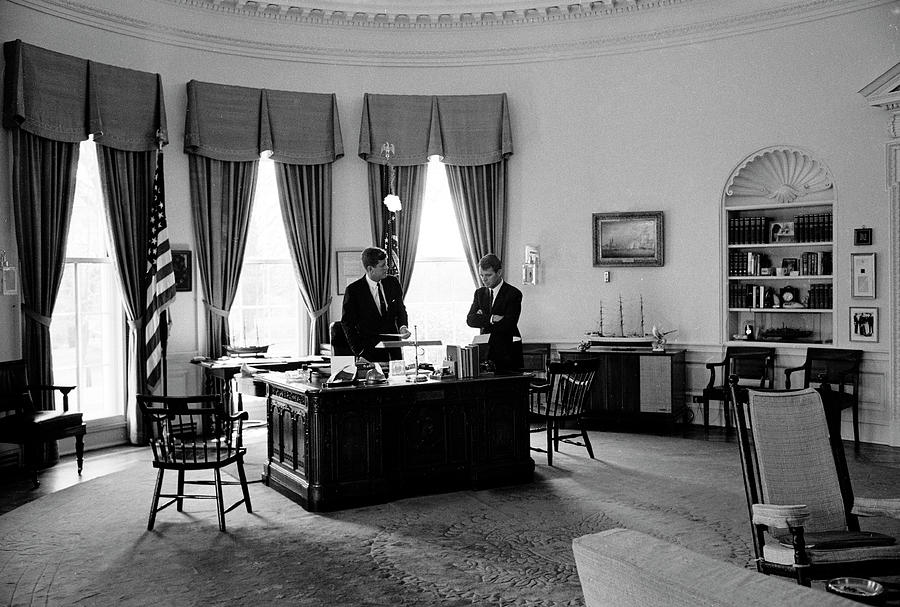 President John F. Kennedy L And His Photograph by Art Rickerby President John F. Kennedy L And His Photograph by Art Rickerby