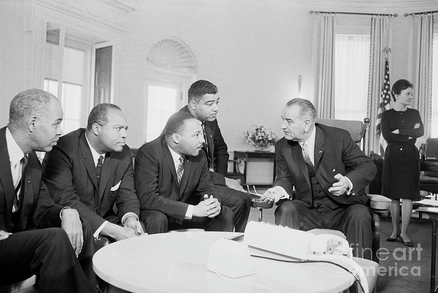 President Johnson Meeting With Civil Photograph by Bettmann