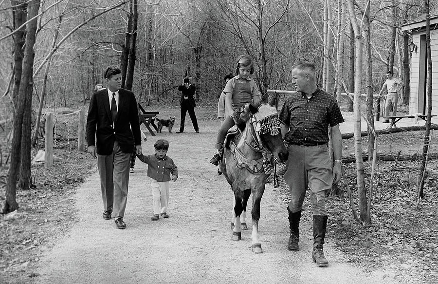 John F Kennedy Photograph - President Kennedy And Children Caroline And John Jr by Mountain Dreams