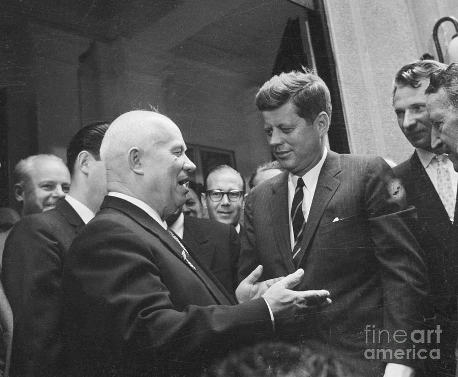 President Kennedy And Premier Photograph by Bettmann