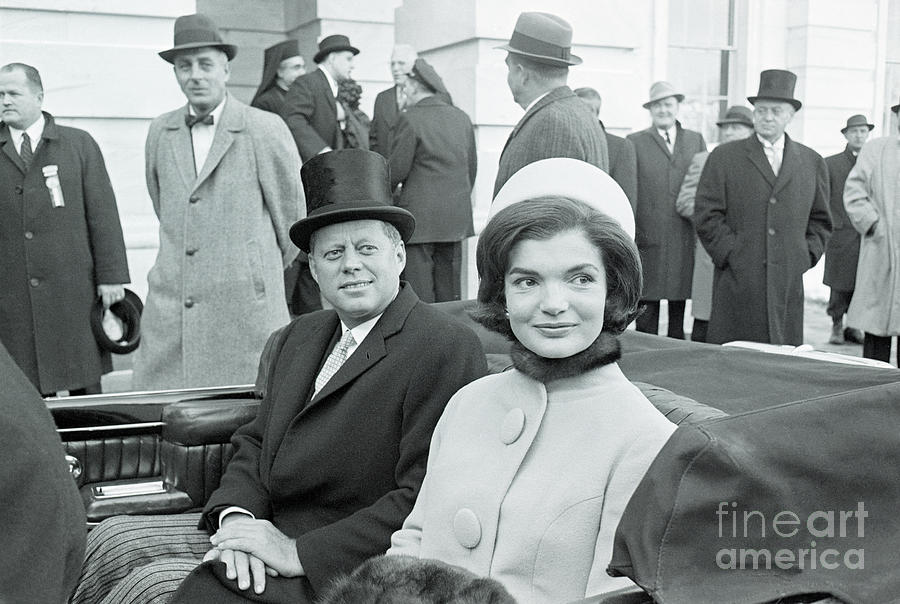President Kennedy And Wife by Bettmann
