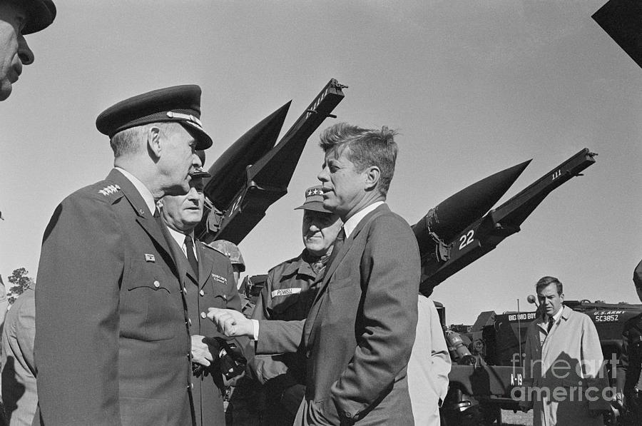 President Kennedy Inspecting Missiles Photograph by Bettmann President Kennedy Inspecting Missiles Photograph by Bettmann