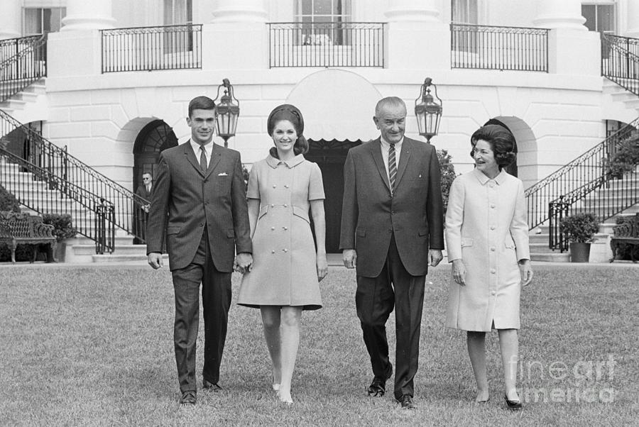 President Lyndon Johnson With Daughter Photograph by Bettmann
