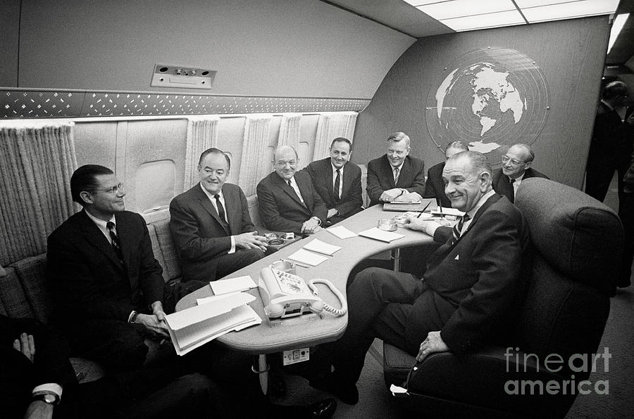 President Lyndon Johnson With Important Photograph by Bettmann