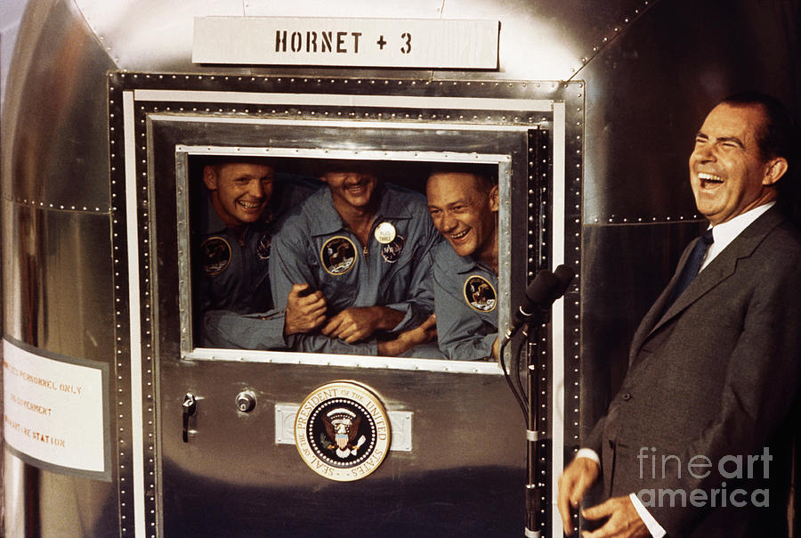 President Nixon Laughing With Astronauts Photograph by Bettmann