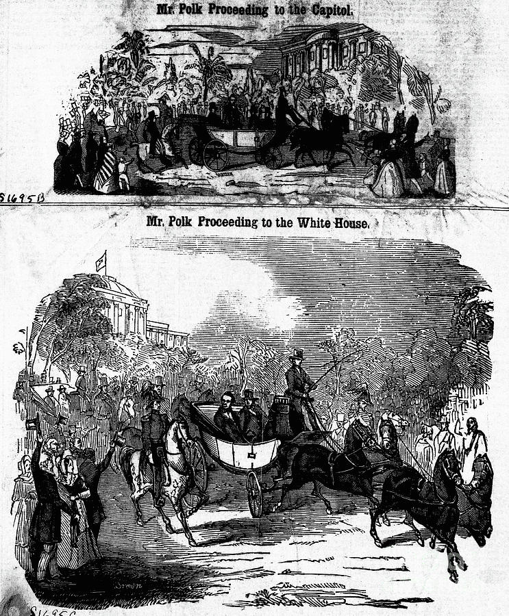 President Polk In Horse-drawn Carriage Photograph by Bettmann