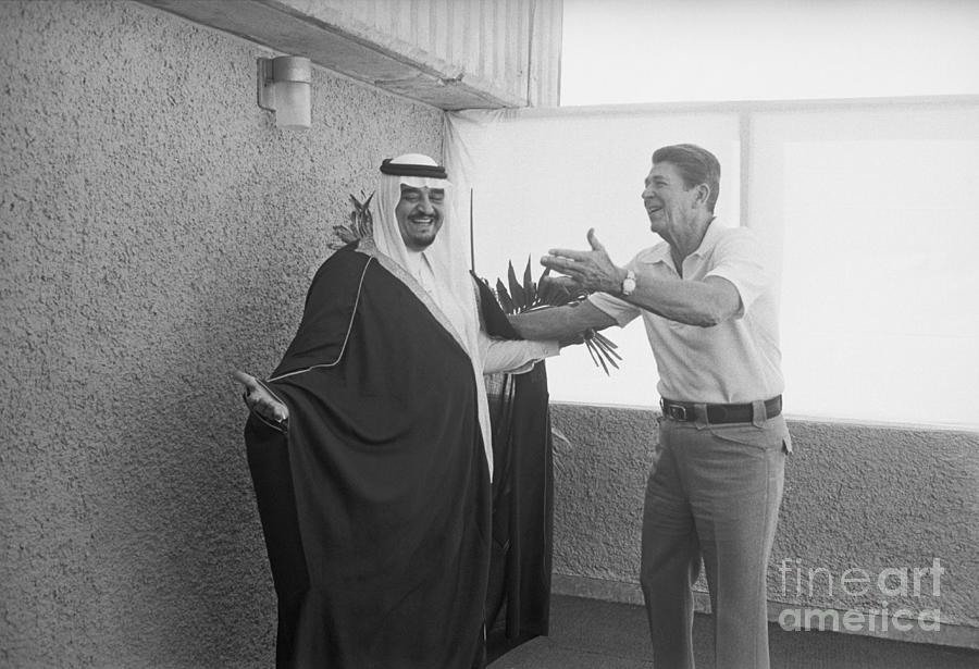 President Reagan Gestures To Prince Fahd Photograph by Bettmann President Reagan Gestures To Prince Fahd Photograph by Bettmann