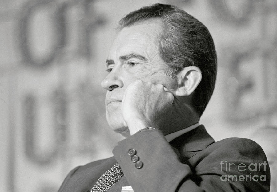 President Richard Nixon In Pensive Mood Photograph by Bettmann