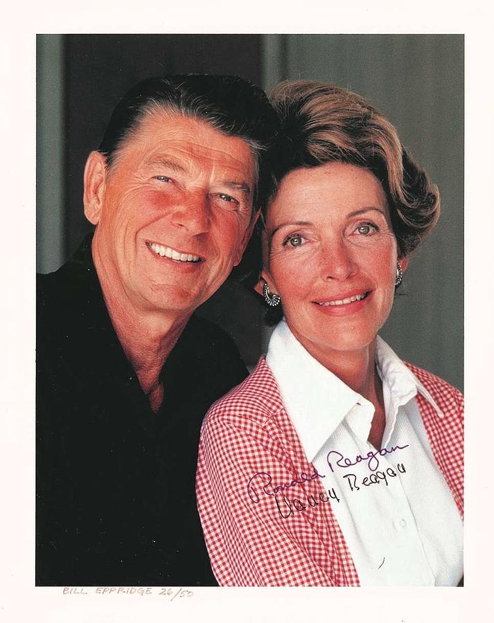 President Ronald Reagan And Nancy Signed Photo Photograph By Redemption ...