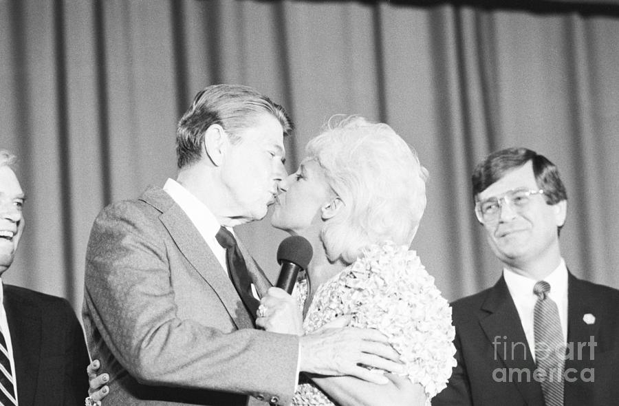 President Ronald Reagan Gets A Kiss Photograph by Bettmann