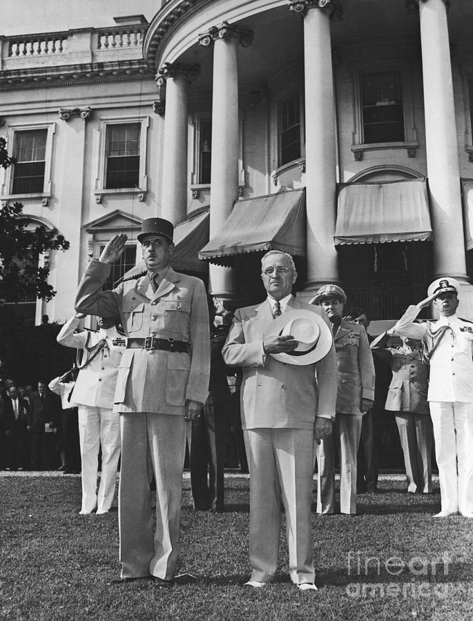 President Truman And Charles De Gaulle Photograph by Bettmann