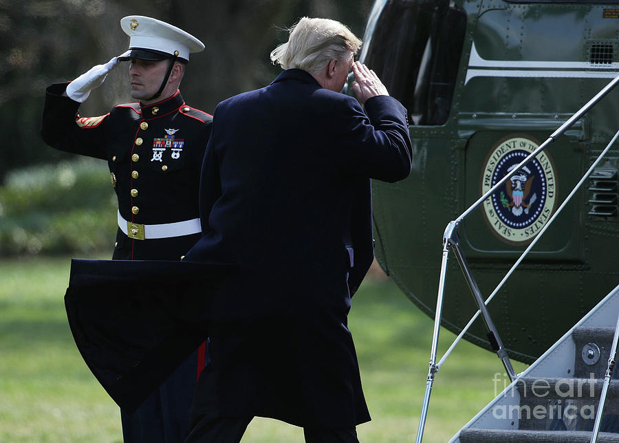 President Trump Departs White House En Photograph by Alex Wong