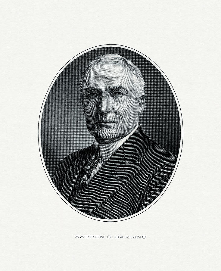 Us Presidents Painting - President Warren G. Harding by The Bureau of Engraving and Printing