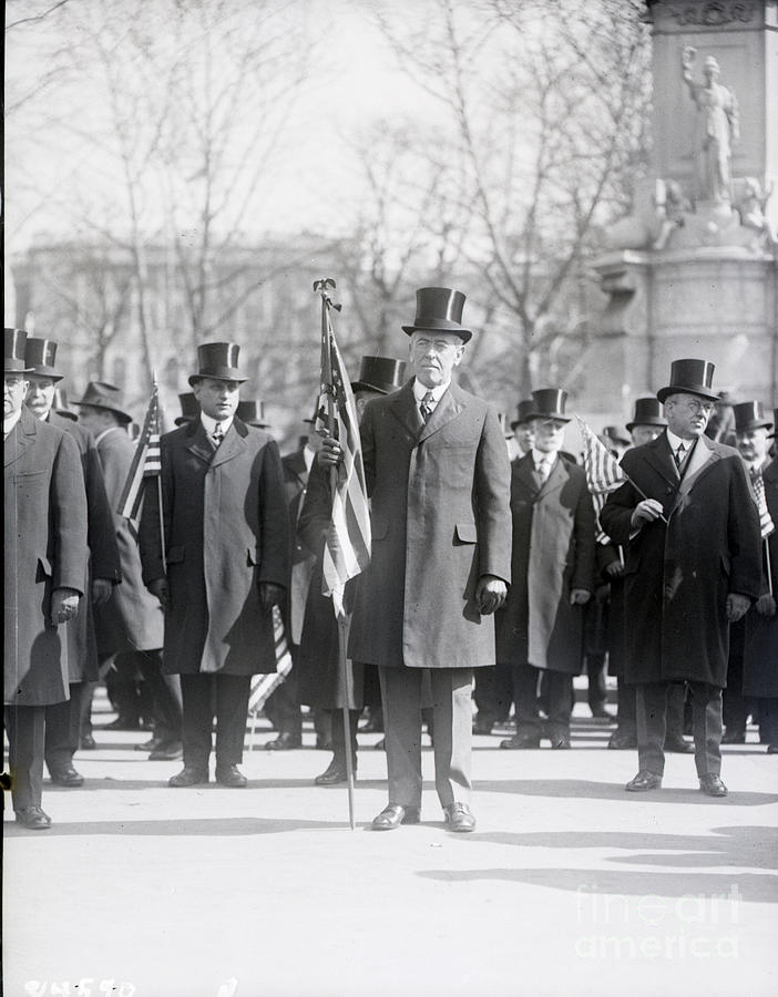 President Wilson Leading Parade Photograph by Bettmann