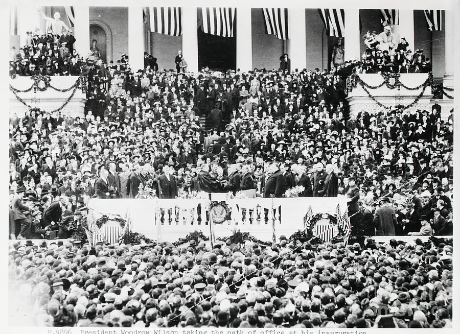 President Wilson Taking Oath Of Office Photograph by Bettmann