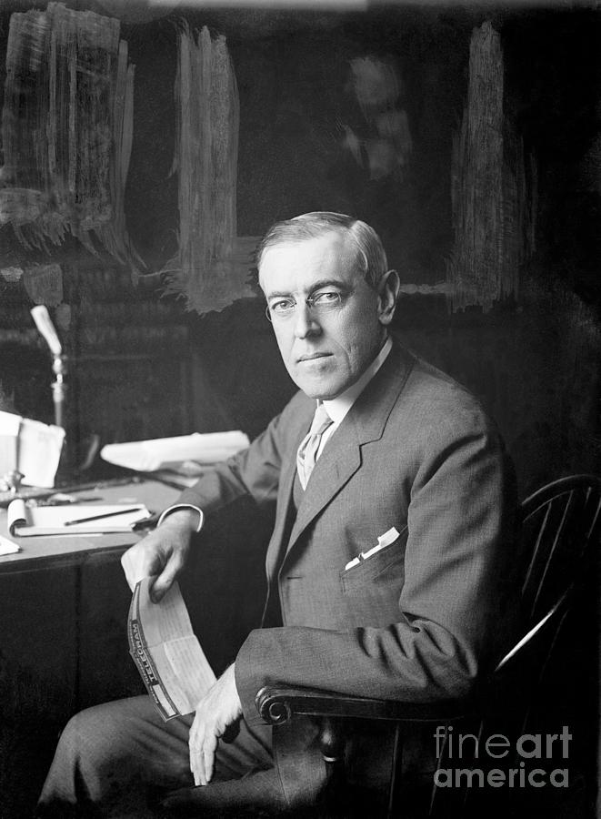 President Wilson Turning At His Desk Photograph by Bettmann