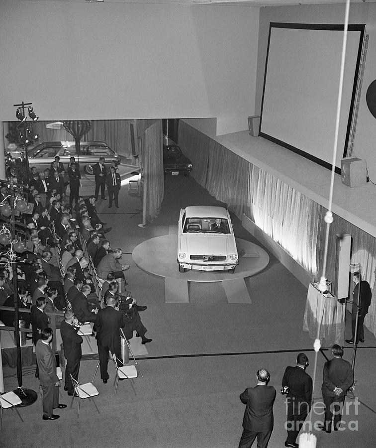 Press At Unveiling Of New Ford Mustang Photograph by Bettmann