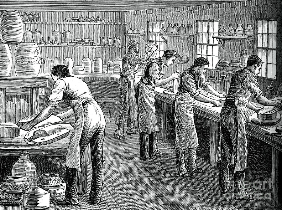 Pressers At Work, C1880 Drawing by Print Collector