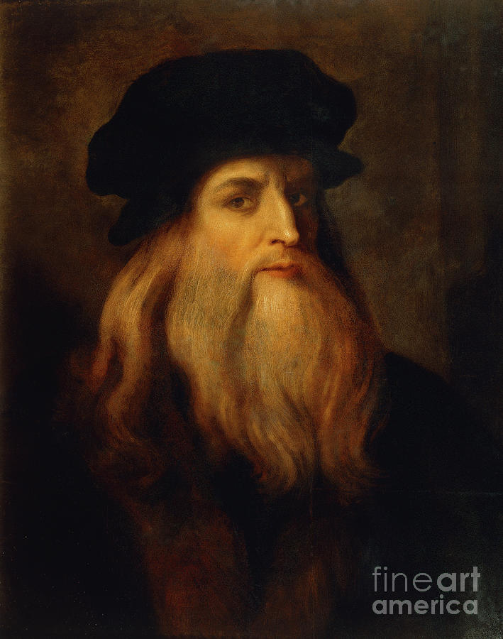 Presumed Self Portrait By Leonardo Da Vinci Painting by Leonardo da Vinci
