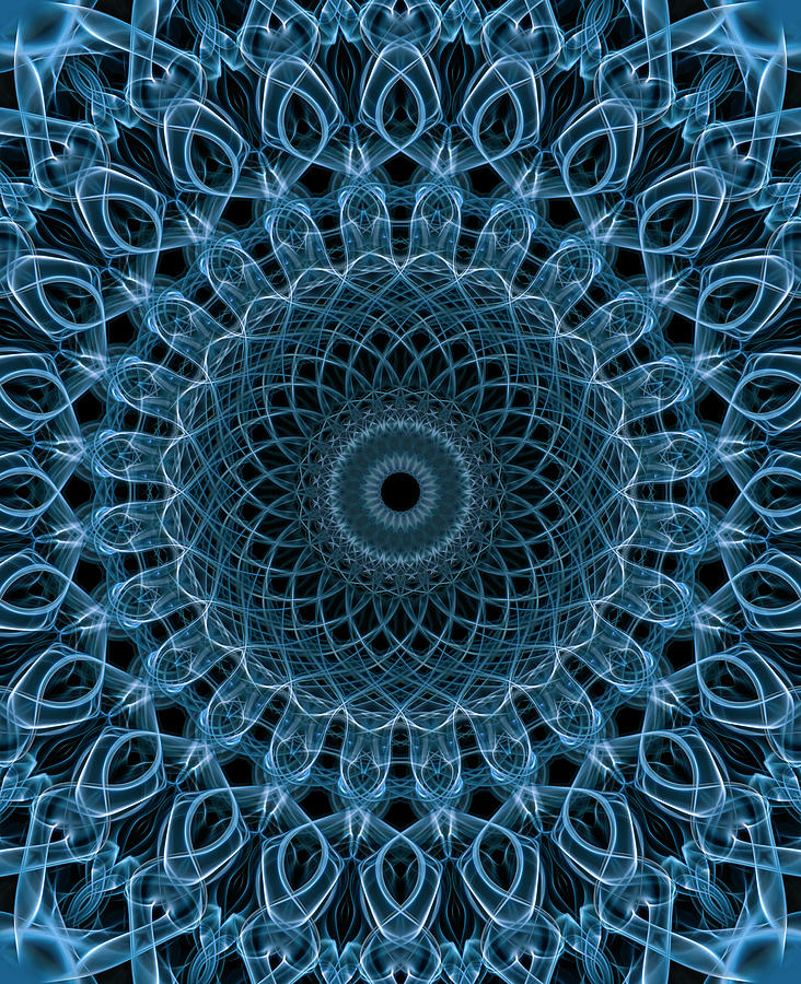 Pretty blue mandala Digital Art by Jaroslaw Blaminsky
