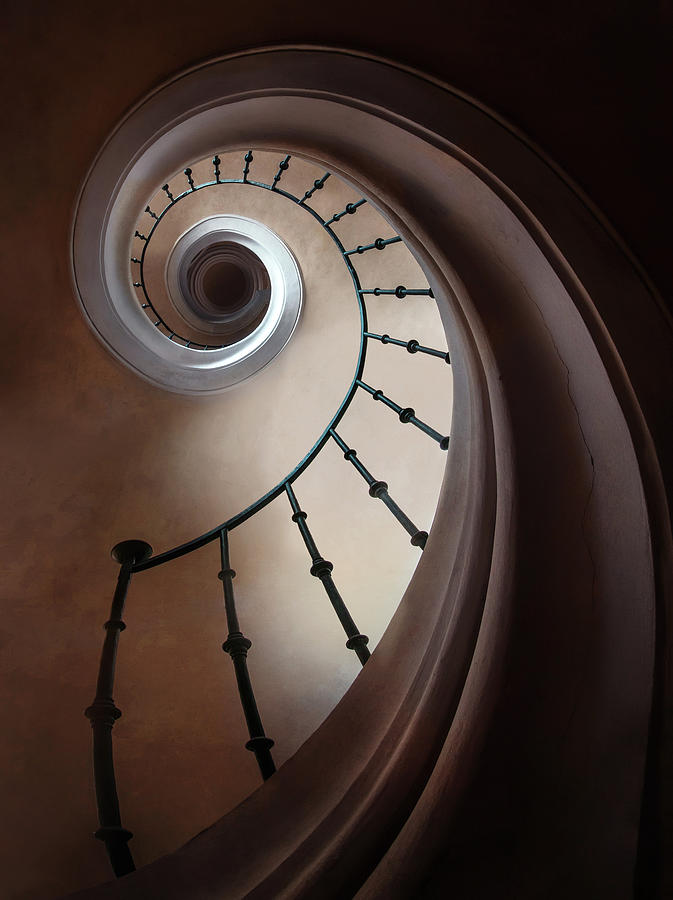 Pretty brown staircase Photograph by Jaroslaw Blaminsky