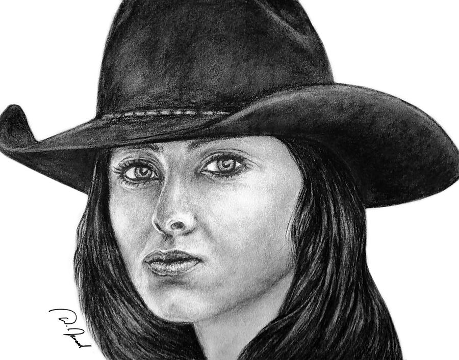 prompthunt: 2 0 7 7 s style full body detailed pencil drawing of a cowgirl  beautiful face, realistic